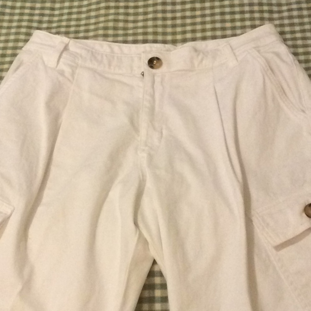 NWT Anthropologie white cargo harem pants
